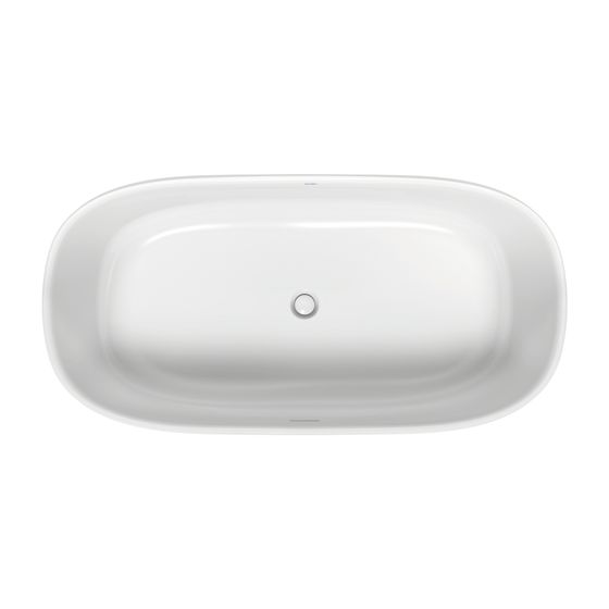 Duravit Zencha Badewanne 600x900x1800mm, 366l, Mattweiß, Oval, Freistehend, 2 Rückenschrägen Nahtlose Verkleidung