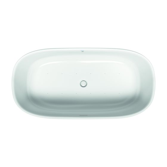 Duravit Zencha Whirlwanne Oval, Freistehend, 900x1800x600mm, Air-System, 2 Rückenschrägen, 366l, Innen 456mm, Mattweiß