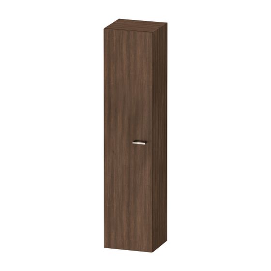 Duravit XBase Hochschrank, Dekor 358x400x1760mm Rechts, Nusb.dunkel Matt, 1 Tür L, Griff Chrom, 5 Glasfachböden, 50mm