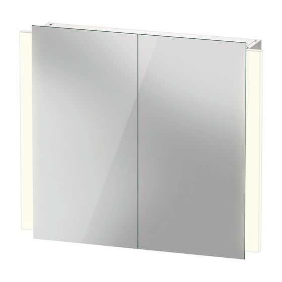 Duravit Ketho.2 Spiegelschrank Wandmontage 157x800x700mm, Weiß, 2 Türen L/R LKZ0, 2 Glasfachböden, 18W
