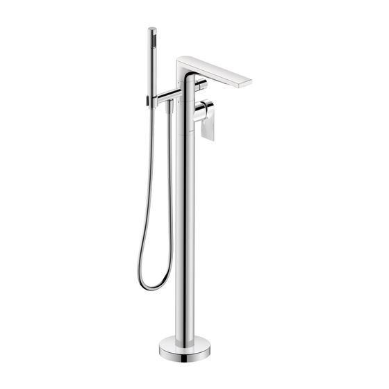 Duravit Tulum by Starck Einhebel-Wannenmischer bodenstehend, Chrom, Höhe 894mm, mit Brausehalter, mit Brauseschlauch, 1/2