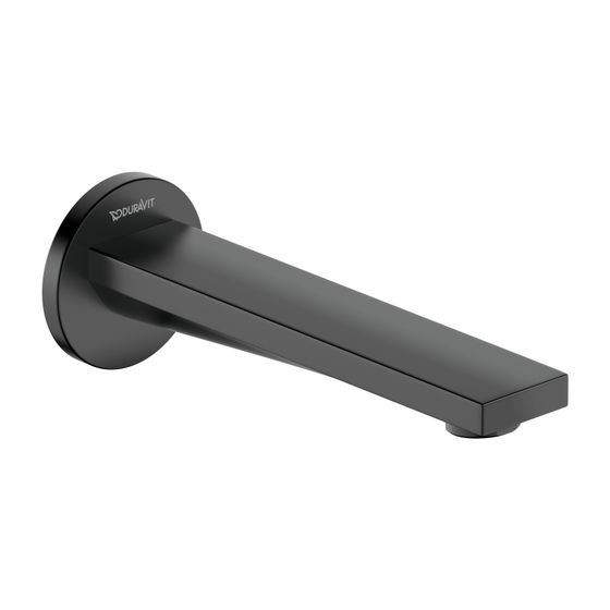 Duravit Tulum by Starck Wanneneinlauf Aufputz, Mattschwarz, Rosette rund, Ausladung 171mm,32 l/min