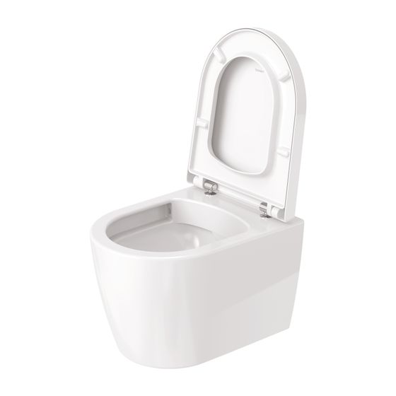 Duravit ME by Starck WC-Set wandhäng., Wand-WC, WC-Sitz Weiß HG, Spülrand rimless, Abg. waagerecht, Spülmenge 4,5l, 45300900A1