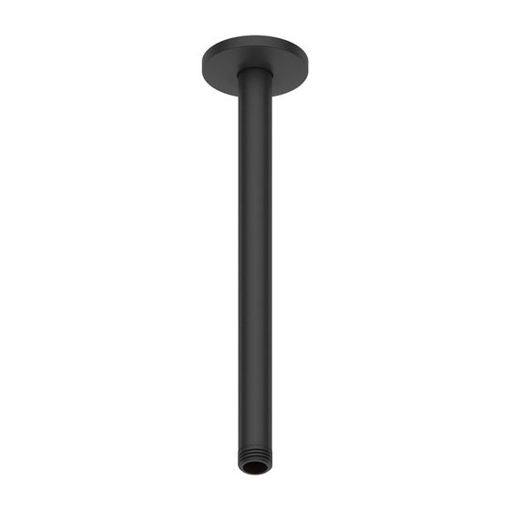 Duravit Brausearm Länge 300mm Deckemontage Rosette rund, Mattschwarz