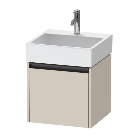 Duravit Ketho.2 Waschtischunterbau wandhäng. 460x484x440mm, Taupe SM, Griff Anthrazit, 1 Auszug, mit Dämpfung