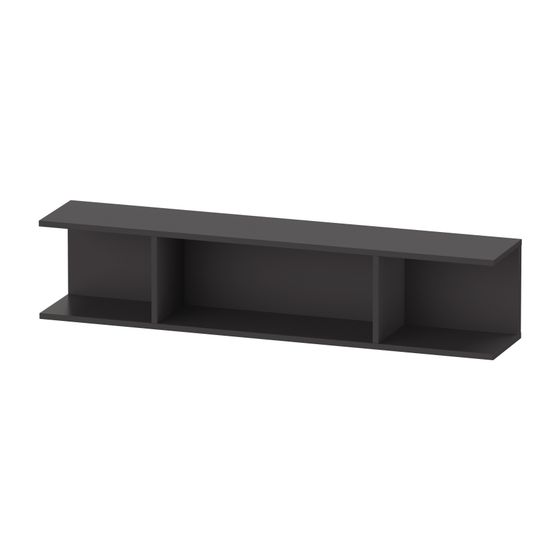 Duravit Ketho.2 Wandregal 150x800x170mm, Graphit SM, 3 offene Fächer, wandhäng. mit Befestigungsmaterial