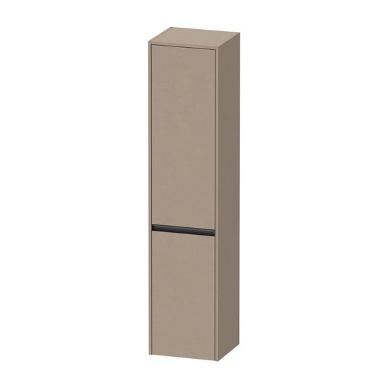 Duravit Ketho.2 Hochschrank Dekor 360x400x1760mm Leinen Matt, 2 Türen R, Griff Anthrazit, 3 Glasfachböden, 50mm Tip-on