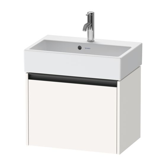 Duravit Ketho.2 Waschtischunterbau wandhäng. 390x584x440mm, Compact Weiß SM, Griff Anthrazit, 1 AZ, mit Dämpfung