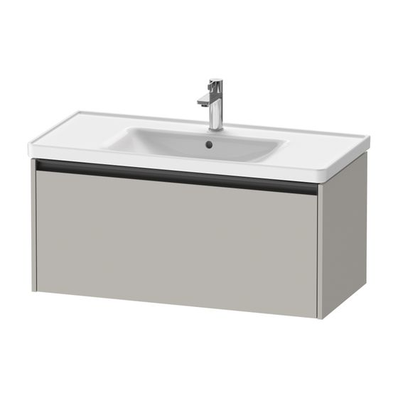Duravit Ketho.2 Waschtischunterbau wandh. 455x984x440mm, Betongrau Matt, Griff Anthrazit, 1 Auszug, mit Dämpfung