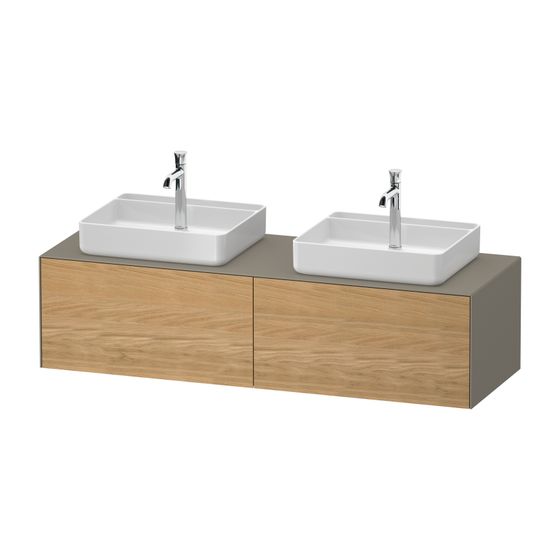 Duravit White Tulip Konsolen-WTU wandh 550x1600x408mm B/M mit KSP Eiche Natur massiv Matt/Steingrau SDM Grifflos 2 Ausz