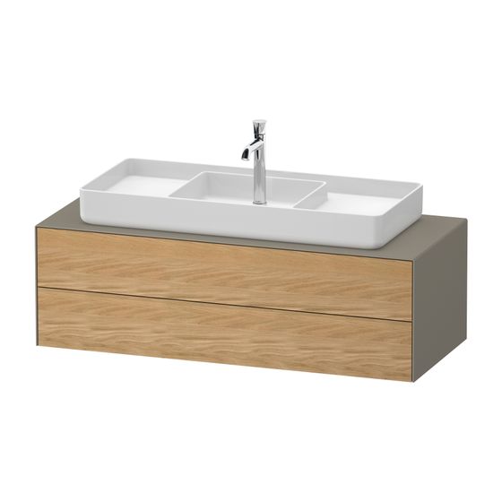 Duravit White Tulip Konsolenwaschtischunterbau wandh. 550x1300x408mm M mit KSP Eiche Natur mas. Matt/Steingrau SDM Grifflos 2 SK