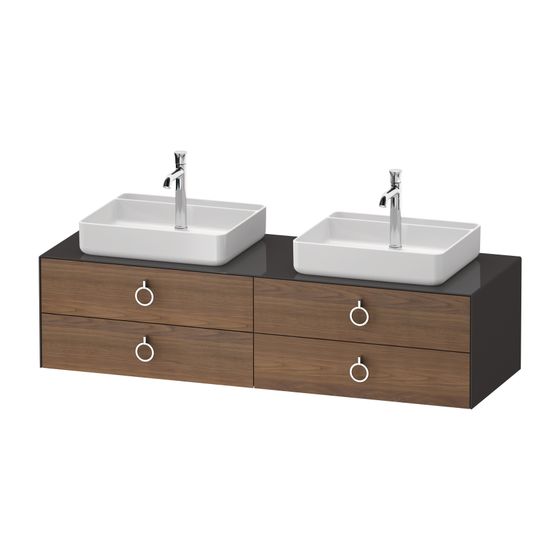Duravit White Tulip Konsolenwaschtischunterbau wandh. 550x1600x408mm B/M mit KSP AM Nusb.Matt/Graphit HG, Griff 4 SK
