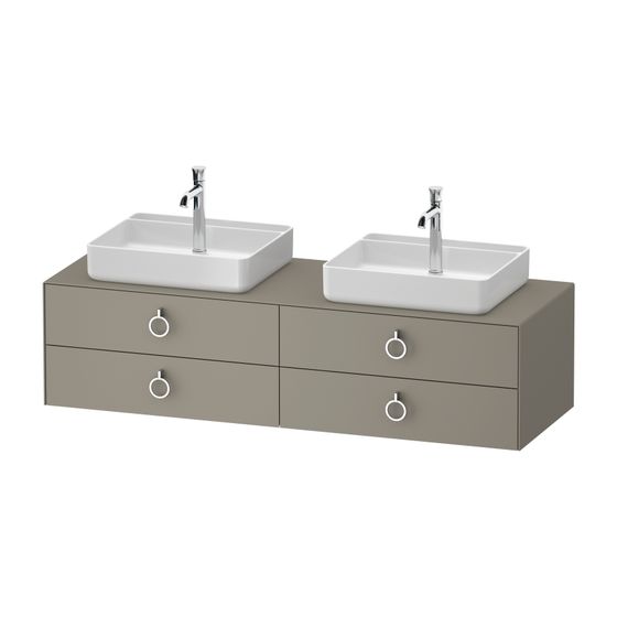 Duravit White Tulip Konsolenwaschtischunterbau wandh. 550x1600x408mm Steingrau SDM, mit KSP, Lack, 4 SK, Griff, mit Innenbel.
