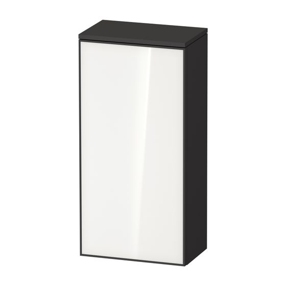 Duravit Zencha Halbhochschrank Dekor 240x400x819mm Weiß/Graphit SM, 1 Tür R, 2 Holzfachböden, Grifflos, Tip-on