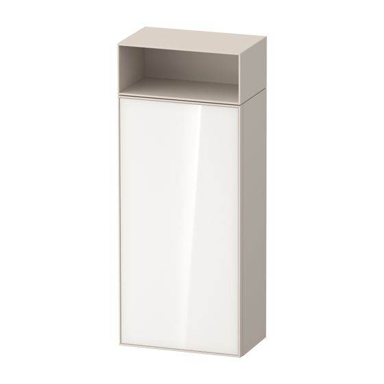 Duravit Zencha Halbhochschrank Dekor 240x400x961mm Weiß/Taupe SM, 1 Tür R, 2 Holzfachböden, Grifflos, Tip-on