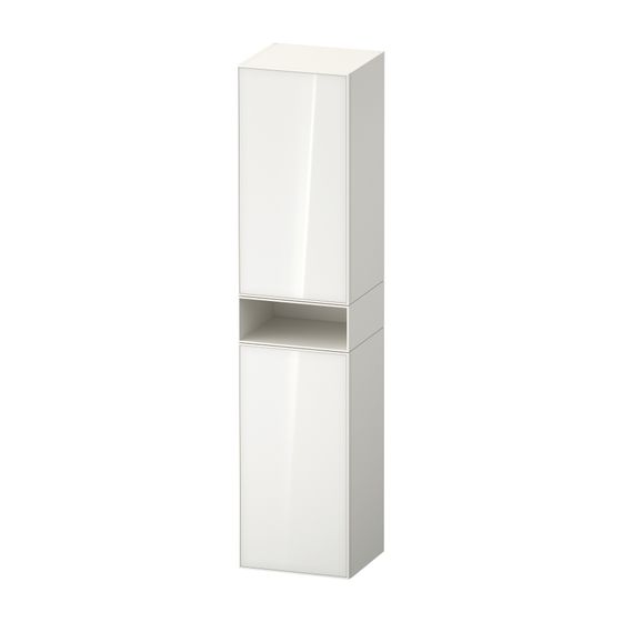 Duravit Zencha Hochschrank Dekor 360x400x1760mm Weiß/Weiß SM, 2 Türen R, Grifflos, 4 Holzfachböden, 50mm Tip-on