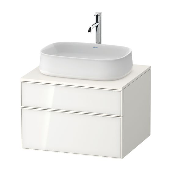 Duravit Zencha Konsolenwaschtischunterbau wandh 550x650x442mm Weiß, Glas, Korpus Weiß SM, Dekor, 1 SK/Auszug, Grifflos