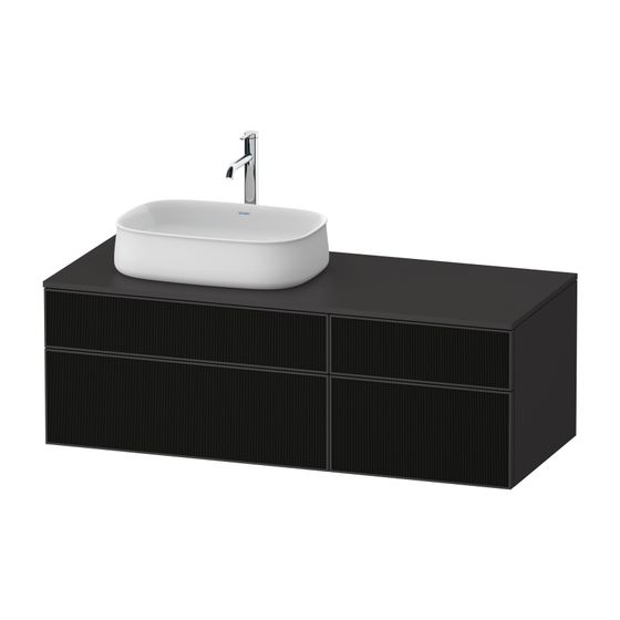 Duravit Zencha Konsolen-WTU wandh 550x1300x442mm Schwarz Linienstr./Graphit SM Glas/Dekor mit KSP 2 SK, o.Gr. ZE4826063800000