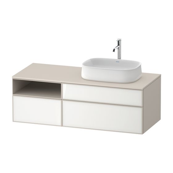 Duravit Zencha Konsolen-WTU wandh 550x1300x442mm Weiß/Taupe SM Glas/Dekor mit KSP, 1 SK/oF, 2 AZ, o.Gr. ZE4829064830000