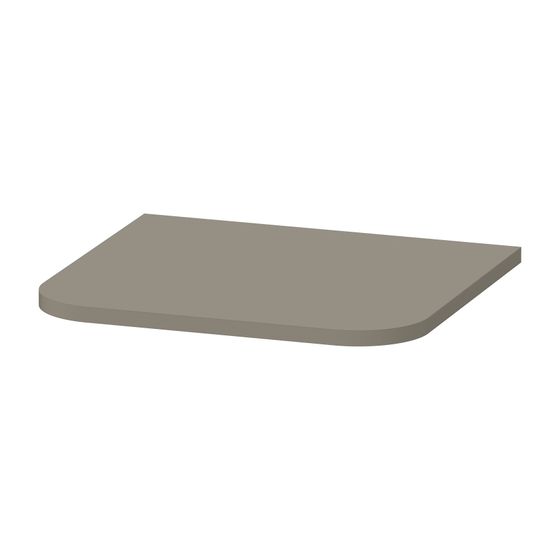 Duravit Happy D.2 Abdeckplatte, Halbrund, 364x403x16mm, Steingrau SDM, mit Befestigungsmaterial, für Hochschränke