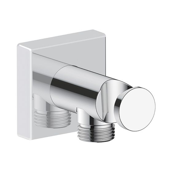 Duravit Wandanschlussbogen 55x102mm, Eckig, Chrom Hochglanz, Rosette eckig, Rückflussverhinderer, UV0630010010