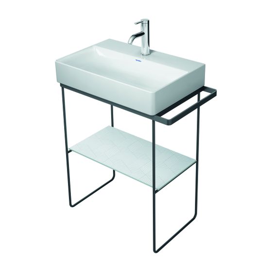 Duravit DuraSquare Metallkonsole 381x665x740-790mm variabel, Chrom poliert, bodenstehend/unter Waschtisch, Höhenverstellbar 50mm