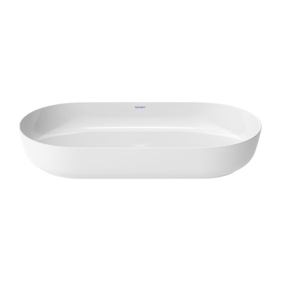 Duravit Luv Aufsatzbecken 800mm, Weiß Hochglanz/Seidenmatt, DuraCeram, Oval, ohne Überlauf und HLB