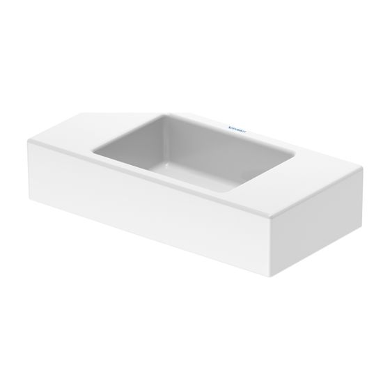 Duravit Vero Air Handwaschbecken 250x500x140mm, Weiß Hochglanz, WonderGliss, Rechteckig, 1 Waschplatz mittig, ohne Überlauf