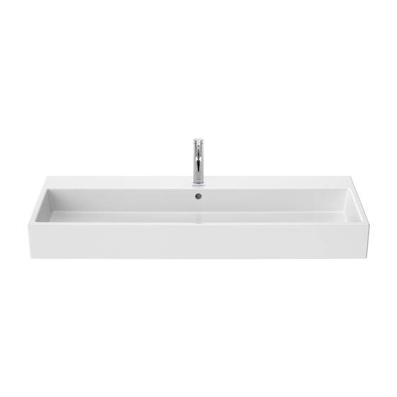 Duravit Vero Air Waschtisch 470x1200x165mm wh Weiß Hochglanz, Rechteckig, WonderGliss, 1 WP mittig, 1 HL mittig, mit ÜL, geschl.