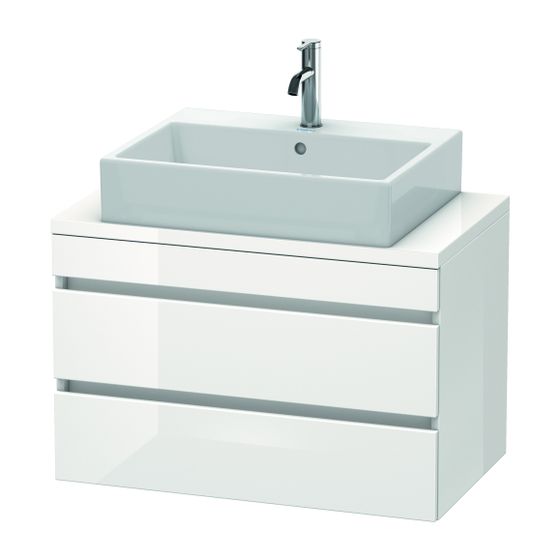 Duravit DuraStyle Konsolenwaschtischunterbau wandh. 478x800x512mm ohne KSP C Betongrau Matt/Korpus Mattweiß Grifflos 2 Schubk
