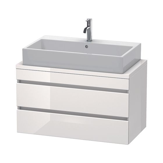 Duravit DuraStyle Konsolenwaschtischunterbau wandh 478x900x512mm ohne KSP C Eiche Mattschwarz/Korpus Mattweiß Grifflos 2 Schubk