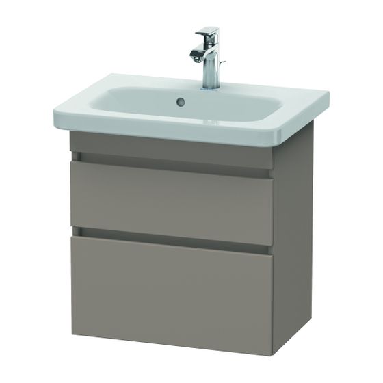 Duravit DuraStyle Waschtischunterbau wandh. 368x580x610mm Compact, Basalt Matt, Grifflos, 2 SK, Ausschnitt/Schürze