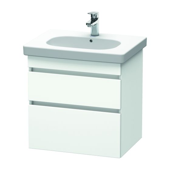 Duravit DuraStyle Waschtischunterbau wandhäng. 453x600x610mm, Mattweiß, Grifflos, 2 SK, Aus./Schür.