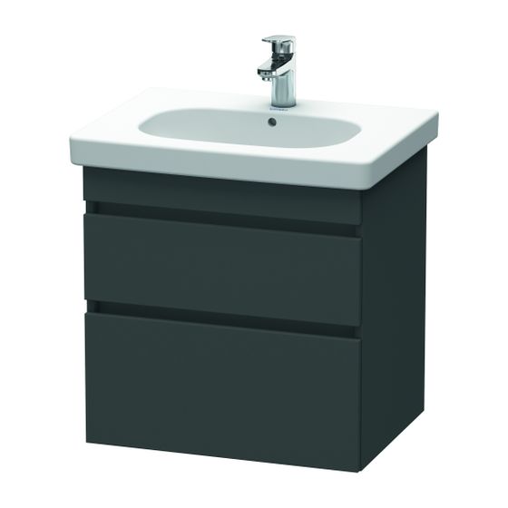 Duravit DuraStyle Waschtischunterbau wandhäng. 453x600x610mm, Graphit Matt, Grifflos, 2 SK, Aus./Schür.