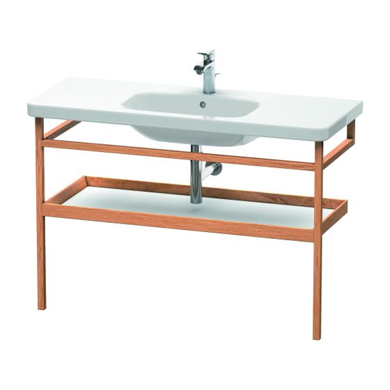 Duravit DuraStyle Holzgestell 440x1140x805mm, Eckig, mit Handtuchhalter/Ablage, Amerikanischer Nussbaum, Massivholz/Betongrau