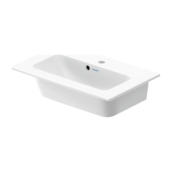 Duravit ME by Starck Waschtisch 400x630x180mm Compact WonderGliss Weiß Hochglanz, Rechteckig, 1 Waschplatz/HL M mit Überlauf