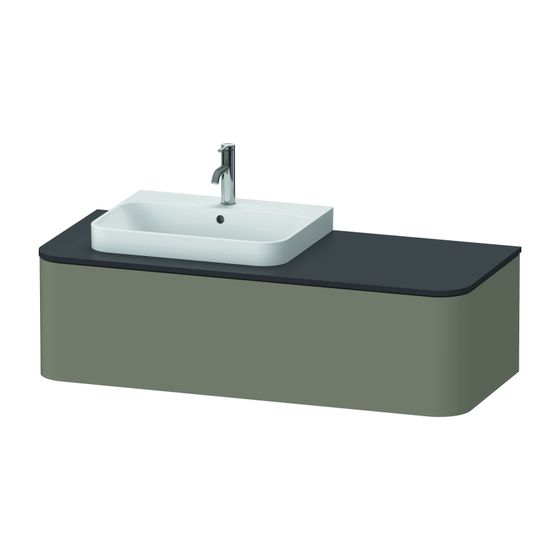 Duravit Happy D.2 Konsolenwaschtischunterbau wandh. 550x1300x354mm L, ohne KSP Steingrau Seidenmatt Grifflos 1 Auszug
