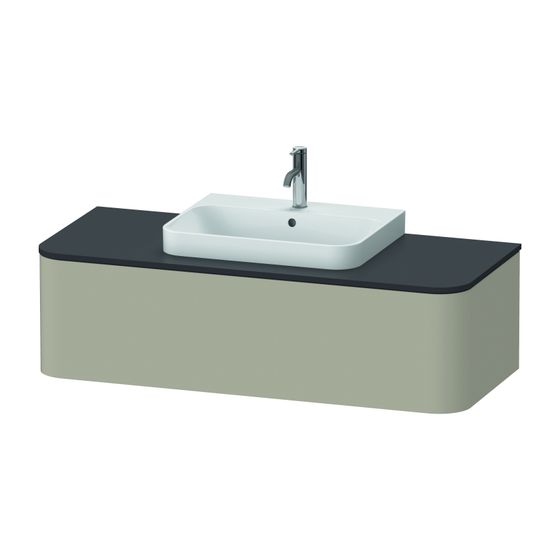 Duravit Happy D.2 Konsolenwaschtischunterbau wandh. 550x1300x354mm ohne KSP Taupe SDM, Grifflos, 1 Auszug, Innbel.