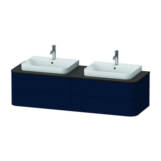 Duravit Happy D.2 Konsolenwaschtischunterbau wandh. 550x1600x408mm B, Nachtblau Seidenmatt ohne KSP Grifflos 4 SK