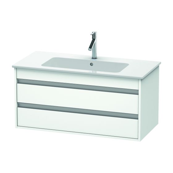 Duravit Ketho Waschtischunterbau wandhäng. 475x1000x480mm, Mattweiß, Griffleiste, 2 SK, Aus./Schür.
