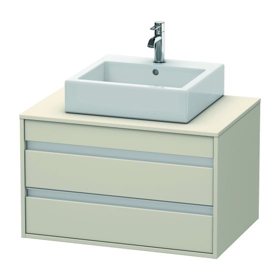 Duravit Ketho Konsolenwaschtischunterbau wandh. 550x800x496mm mittig, mit KSP, Taupe Matt, Griffleiste, 2 SK, für ASB