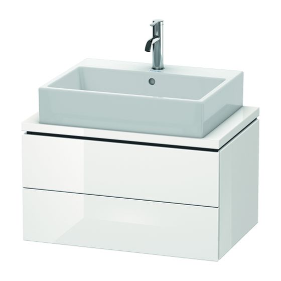 Duravit L-Cube Konsolenwaschtischunterbau wandh. 477x720x400mm Compact, Taupe SM, ohne KSP, Dekor, 2 SK, Grifflos