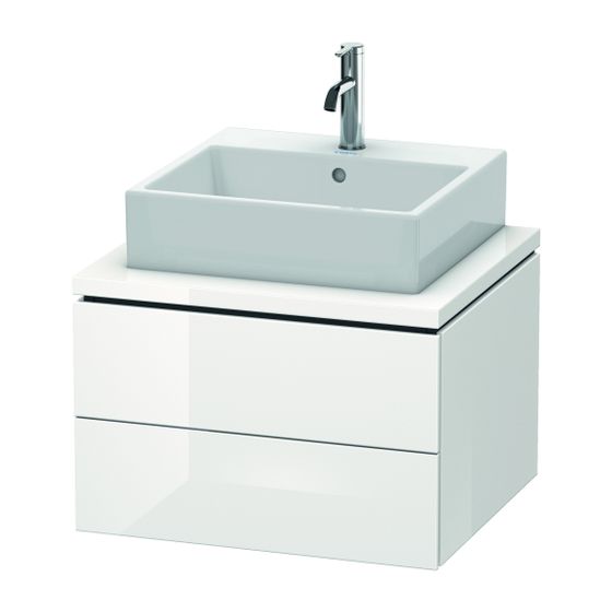 Duravit L-Cube Konsolenwaschtischunterbau wandh. 547x620x400mm ohne KSP Weiß Hochglanz Dekor, Grifflos, 2 SK