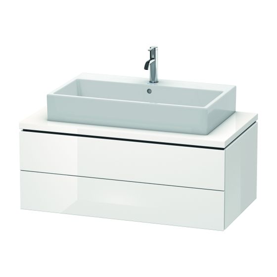 Duravit L-Cube Konsolenwaschtischunterbau wandh. 547x1020x400mm ohne KSP Weiß Hochglanz Dekor, Grifflos, 2 SK