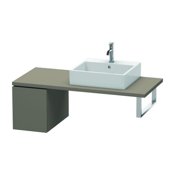Duravit L-Cube Unterschrank für Konsole Echtholzfurnier, 547x320x400mm, Flanell Grau Seidenmatt, 1 Auszug