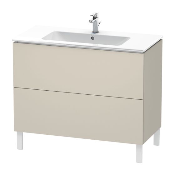Duravit L-Cube Waschtischunterbau bodenstehend 481x1020x704mm Taupe Matt/ Grifflos 2 Auszüge Ausschnitt/Schürze