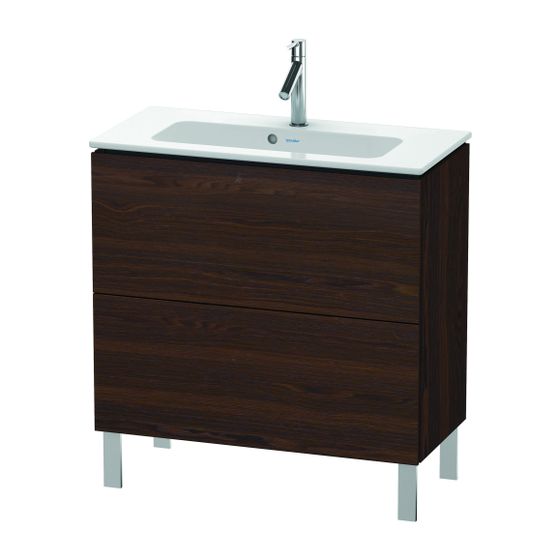 Duravit L-Cube Waschtischunterbau bodenst. 391x820x704mm Nusb.gebürstet Matt, Grifflos, 2 Auszüge, Aus./Schür.
