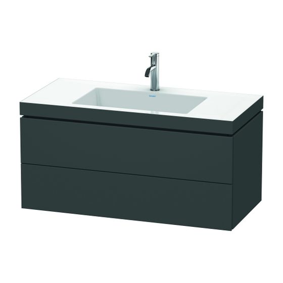Duravit L-Cube Waschtisch-Set C-bonded wh Dekor, 480x1000x500mm, Taupe SM, 2 Schubkästen, Grifflos