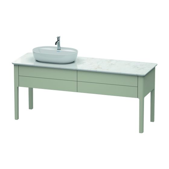 Duravit Luv Konsolenwaschtischunterbau bodenstehend 570x1733x743mm L, ohne KSP Taupe Seidenmatt, Grifflos, 2 Auszüge