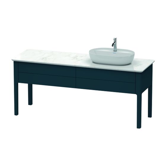Duravit Luv Konsolenwaschtischunterbau bodenstehend 570x1733x743mm R, ohne KSP Nachtblau Seidenmatt Grifflos, 2 Auszüge
